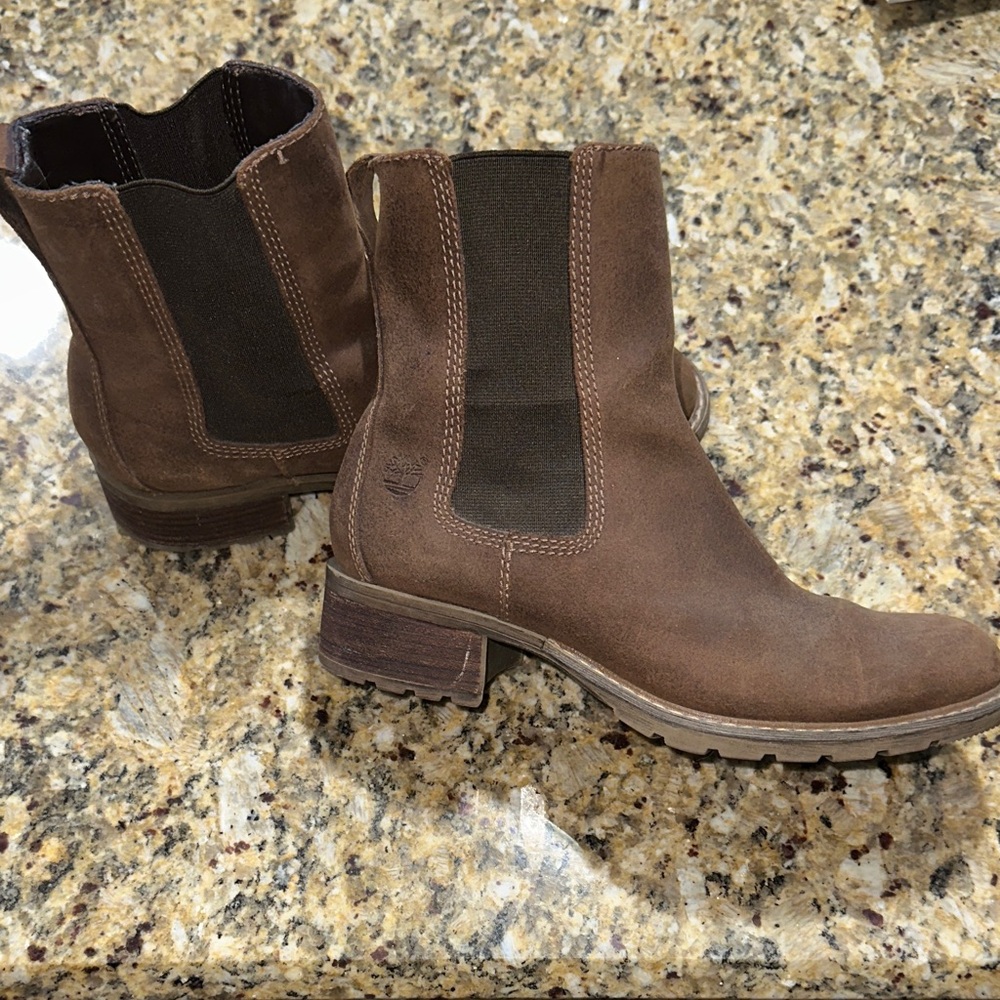 Timberland Brown Heeled Leather Boots